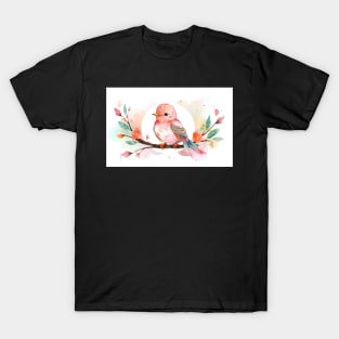 Whimsical and Cute Watercolor Bird T-Shirt